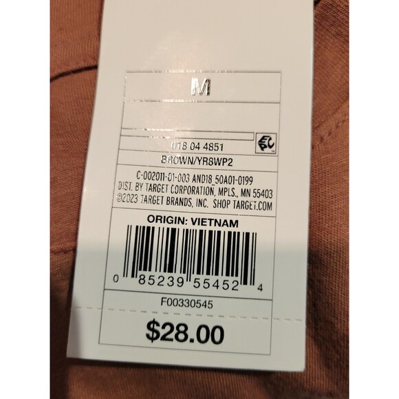 A New Day Women's Medium T-Shirt Brown Slim Fit Drape Wrap Top Short Sleeve, New - Picture 6 of 6